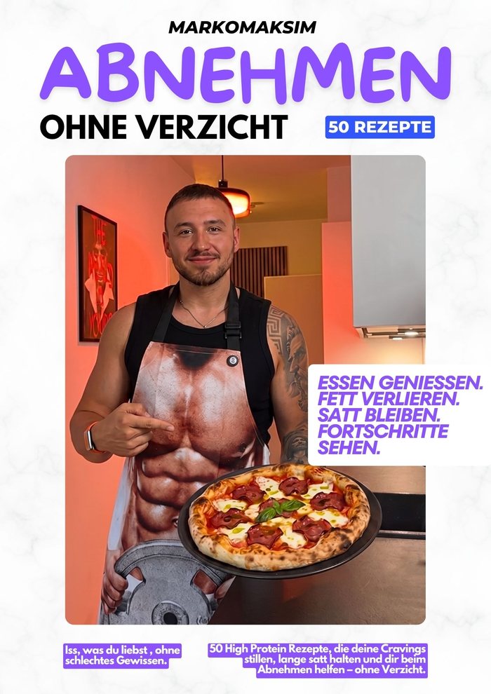 Kochbuch-Cover „Abnehmen ohne Verzicht“ von Marko Maksim
